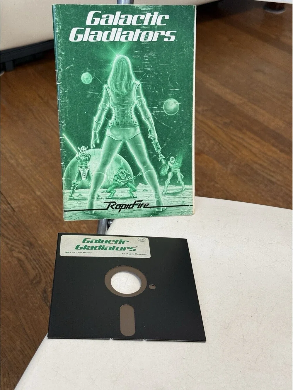 Galactic Gladiators Game 1982 Floppy Disk, With Manual , Looks Good ( Untested )